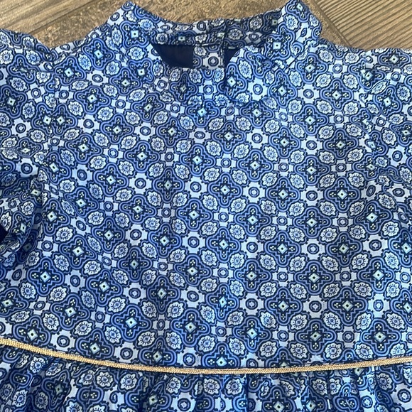 Janie and Jack Little Girls Blue Flutter Sleeve Dress - Picture 3 of 5